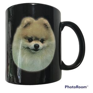 Vintage 2003 Pomeranian Dog Made In Thailand Black Mug